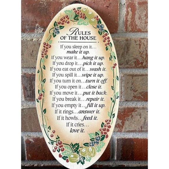 Dexsa Rules Of The House Wood Plaque/Sign - Picture 1 of 4